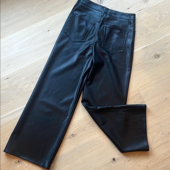 Joe's Jeans Black Faux Leather Wide Leg Pants - Picture 8 of 10